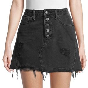 Free People Denim A-line Mini Skirt